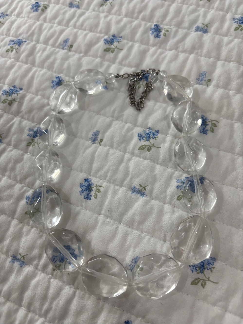 Clear Lucite Bead Necklace for Women